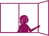 Illustration of a person opening a window.